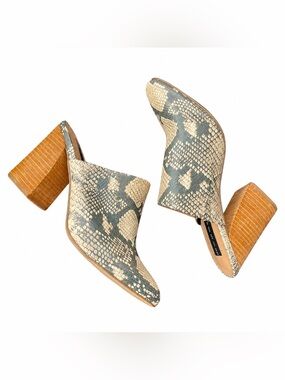 Steven by Steve Madden Snakeskin Mules | Pointed Toe Heels | Size 7.5